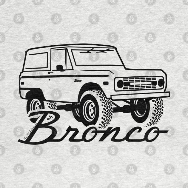 1966-1977 Ford Bronco Black Print w/tires by The OBS Apparel